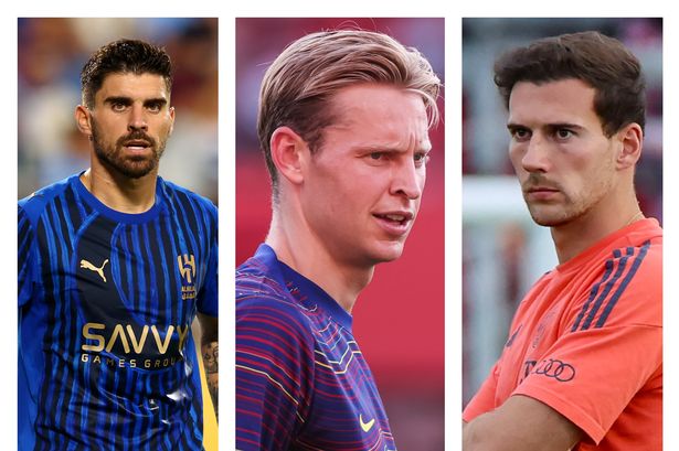 Ruben Neves (L), Frenkie de Jong (C) and Leon Goretzka (R) could be available for free next summer