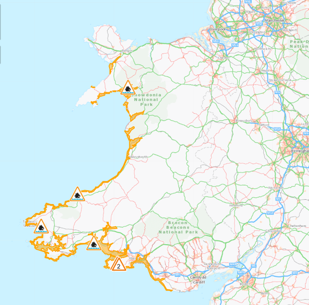 Flood alerts are in place along the Welsh coastline
