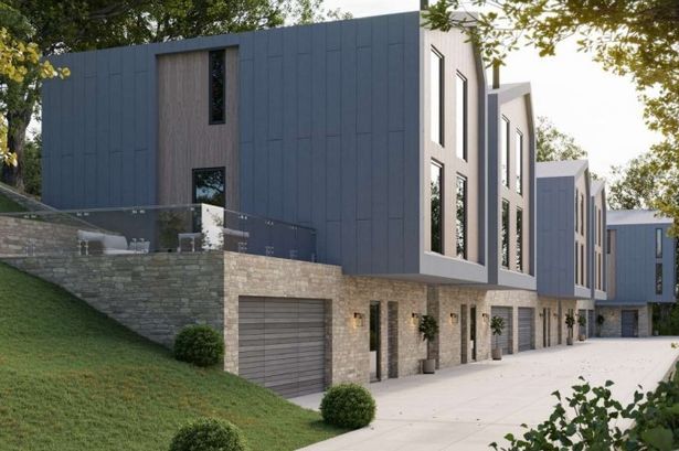 CGI of large fancy detached houses
