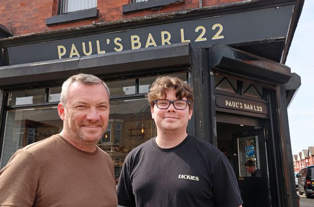 Paul Roach, who owns Paul's Bar on St John's Road, Waterloo, with his son Liam, who runs the bar