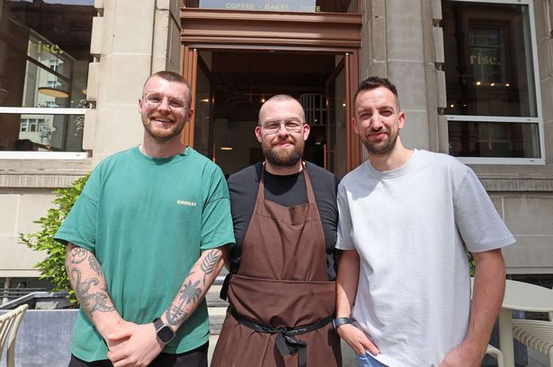 Rise Breakfast & Brunch restaurant at Exchange Flags: Jack Swire, Connor Wynn and Leigh Norton