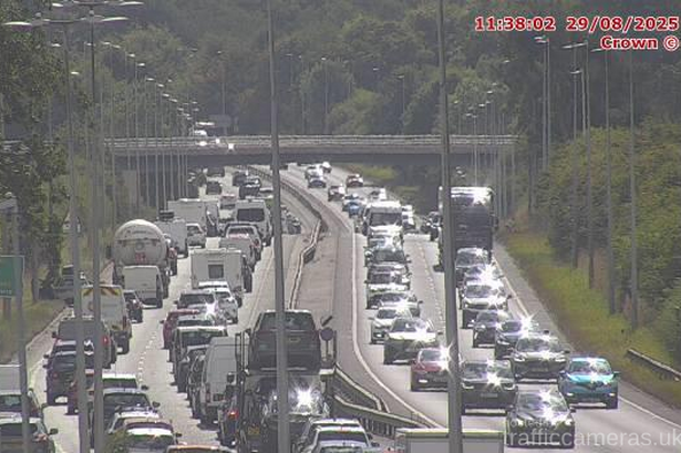 A crash on the A55 in Flintshire is causing major delays