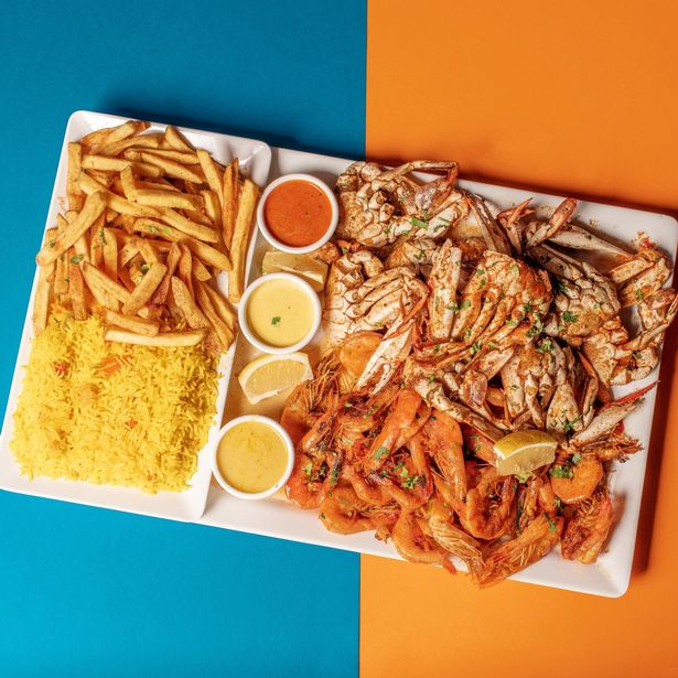 An image of a seafood platter from Shrimp & Co 