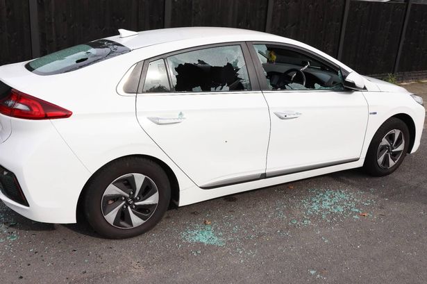 A white Hyundai trashed near to Liverpool John Lennon Airport