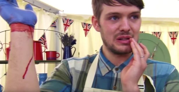John Whaite was at the centre of drama when he managed to slice his finger open in the act of making a strudel. He