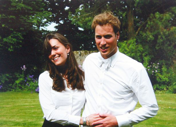 Kate Middleton and Prince William on the day of their graduation ceremony at St Andrew's University  in St Andrew's on June 23, 2005 in Scotland.  