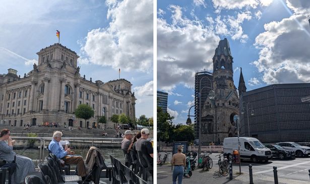 The Reichstag building and the Wilhelm Memorial Church