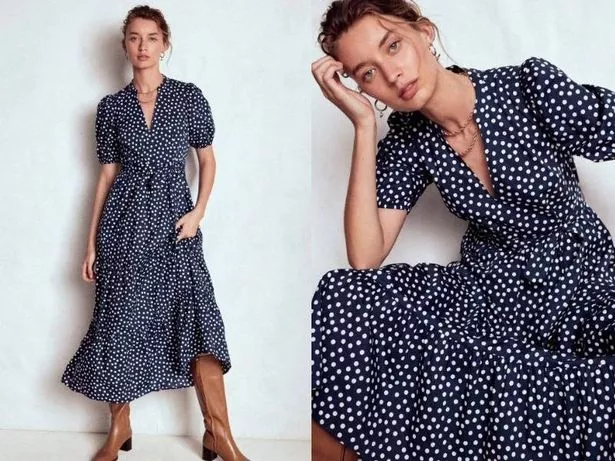 Navy polka dot dress