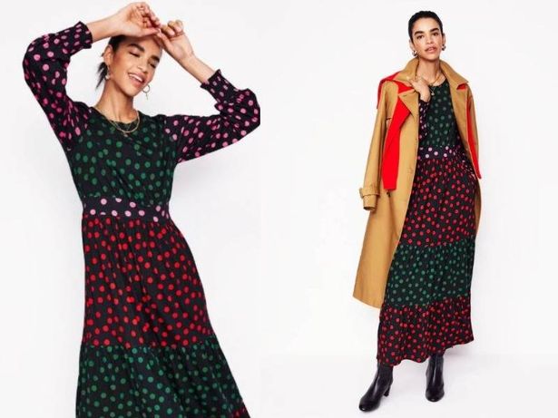 Multicoloured polka dot dress