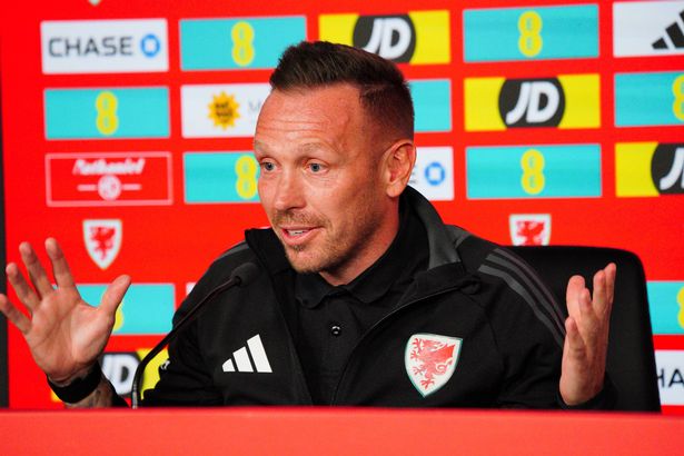 Wales manager Craig Bellamy during a press conference 