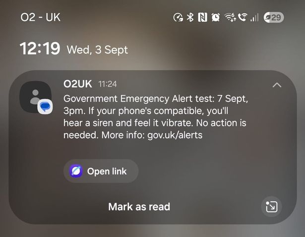 O2 is sending out text messages this week to remind people about the upcoming event