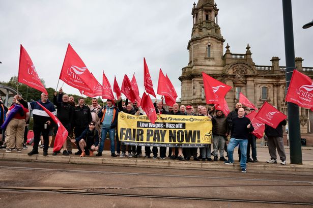 Picket line at Oldham Stagecoach Depot
