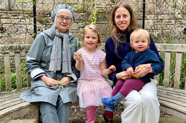 Jan Forster with her daughter Elinor and her grandchildren Annabel and Alice