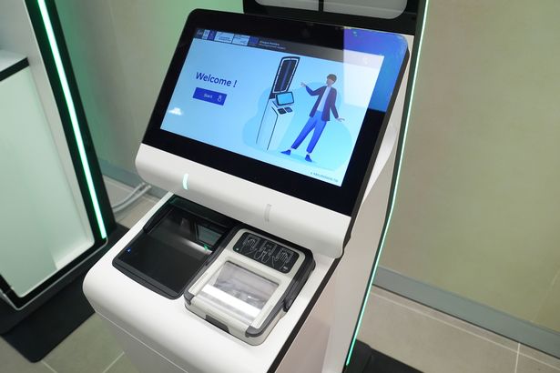 An EES kiosk at Kings Cross St Pancras for the Eurostar European Union entry/exit system (EES) before its rollout.