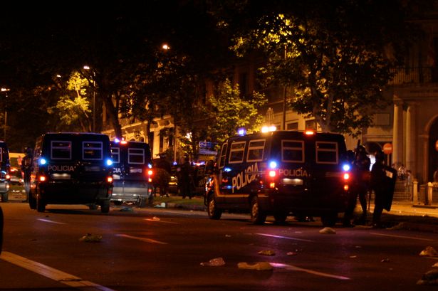 Police are investigating the incident in the Spanish capital. File image