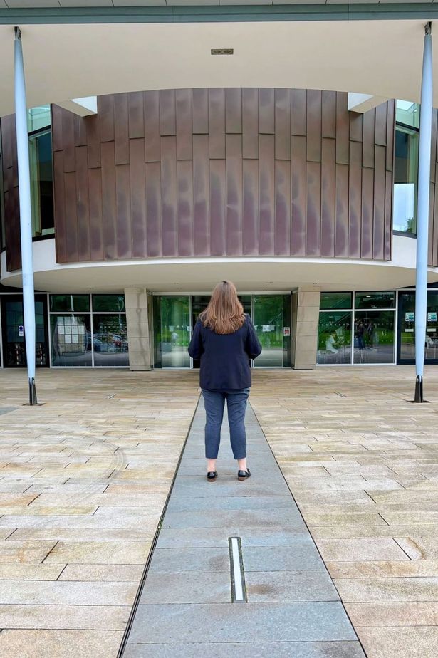 Miss M pictured outside court