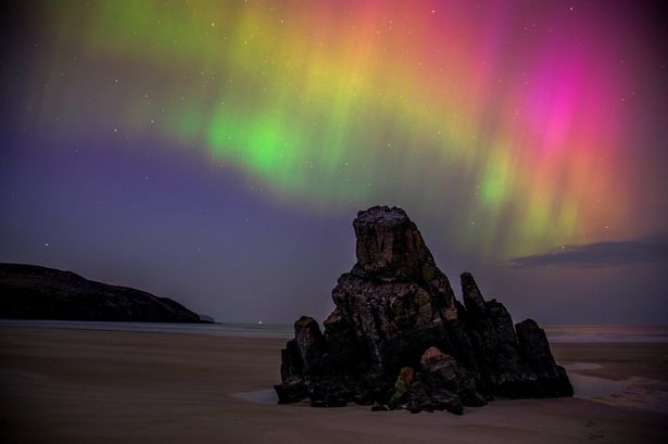 The Aurora at Garry Beach, Tolsta, Isle of Lewis, one of many spots where you can see the Northern Lights