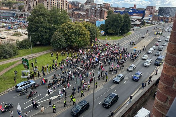 A protest has been taking place across The Strand in Liverpool 