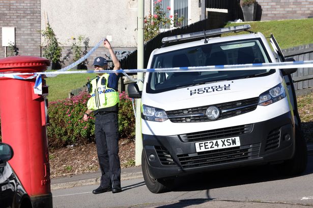 Police cordon on Masefield Way, Rhydyfelin, as they investigate an incident. 