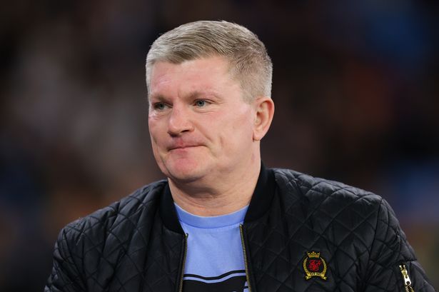 MANCHESTER, ENGLAND - OCTOBER 23: Former boxing world champion Ricky Hatton during the UEFA Champions League 2024/25 League Phase MD3 match between Manchester City and AC Sparta Praha at City of Manchester Stadium on October 23, 2024 in Manchester, England. (Photo by James Gill - Danehouse/Getty Images)