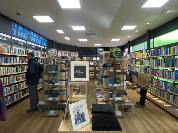 There is a huge area dedicated to books, records, CDs and comics