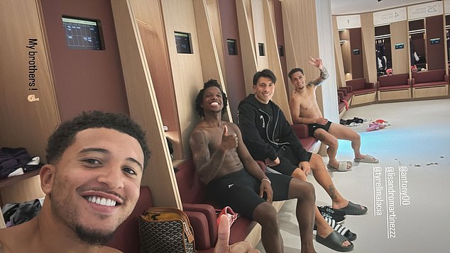 Sancho recently posted a picture with fellow bomb squad members Tyrell Malacia and Antony