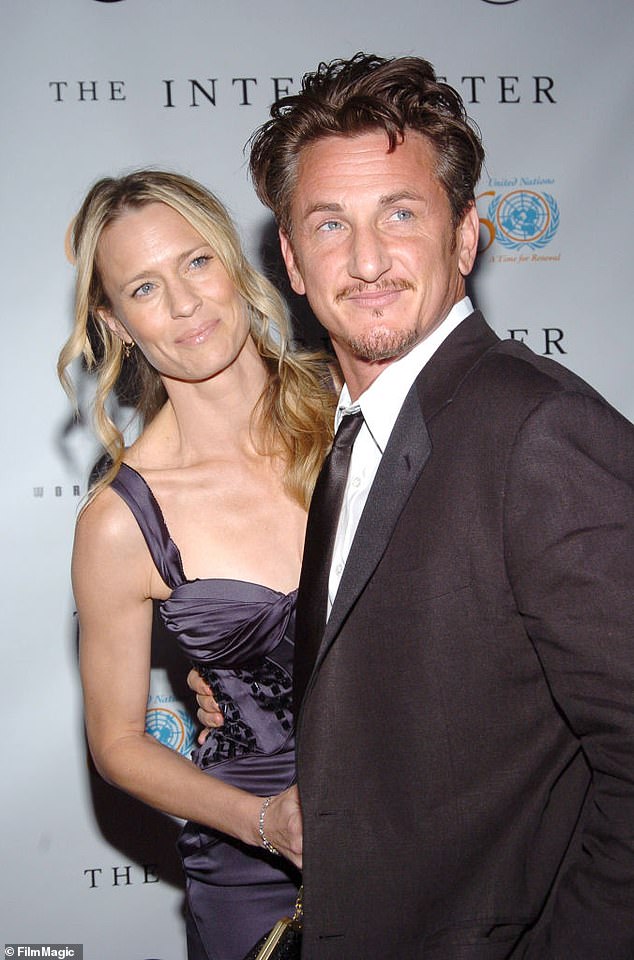 Wright has reflected on the difficulties of parenting with her now ex husband Sean Penn (pictured in 2005)