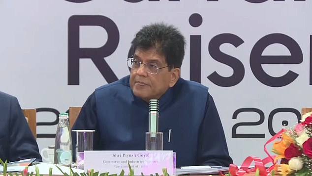 Piyush Goyal (pictured) on Sunday, during a meeting with a UAE trade delegation in Mumbai