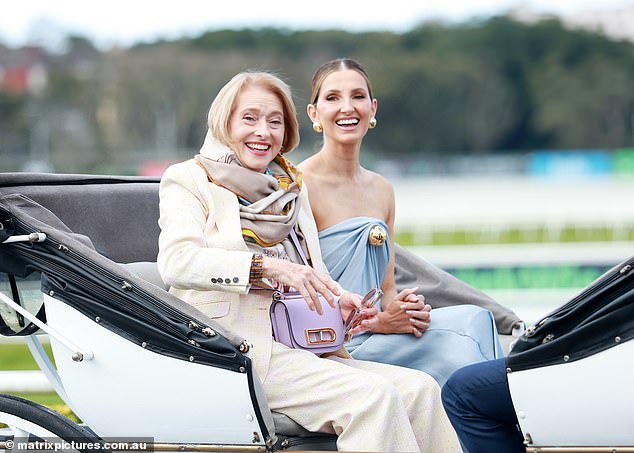 Kate Waterhouse and her legendary horse trainer mother Gai Waterhouse (both pictured) dressed to impress as they attended the Everest Carnival Launch in Sydney on Tuesday