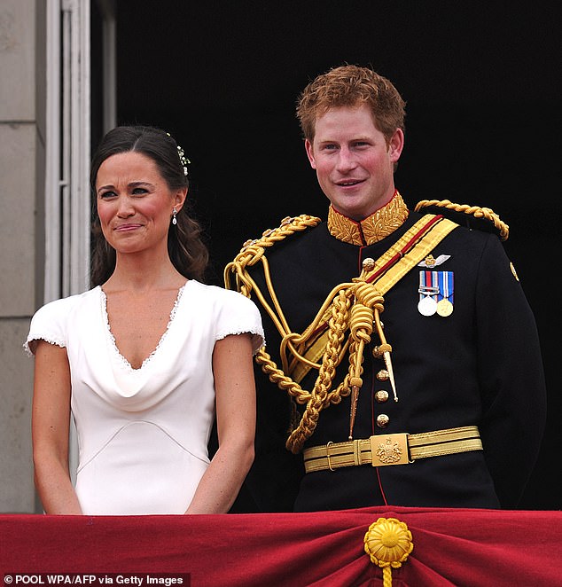 Prince Harry and Pippa Middleton on the balcony of Buckingham Palace. Harry's speech hit the perfect tone between seriousness and fun and demonstrated just how close the Princes were