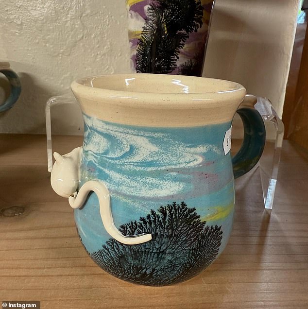 Among the photos in his carousel was a picture of a decorative mug