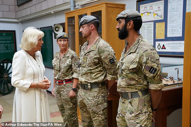 She appeared deeply interested in the soldiers' experiences