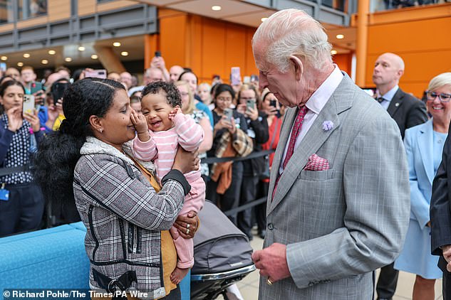 Charles met Hernata Yonas (pictured with her mother Semher Tesfu), who was the first baby born in the hospital