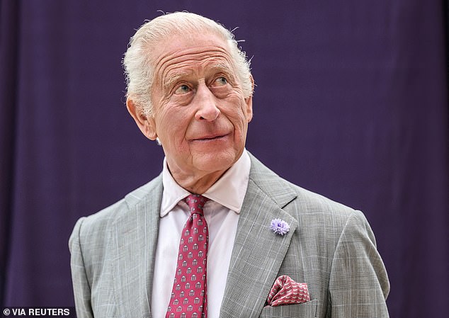 King Charles (pictured), 76, opened the Midland Metropolitan University Hospital in Birmingham today