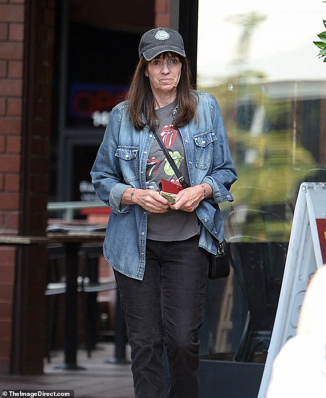 The actress, 65, was spotted out and about, cutting a casual figure in a denim jacket, graphic tee, and sneakers as she enjoyed some retail therapy