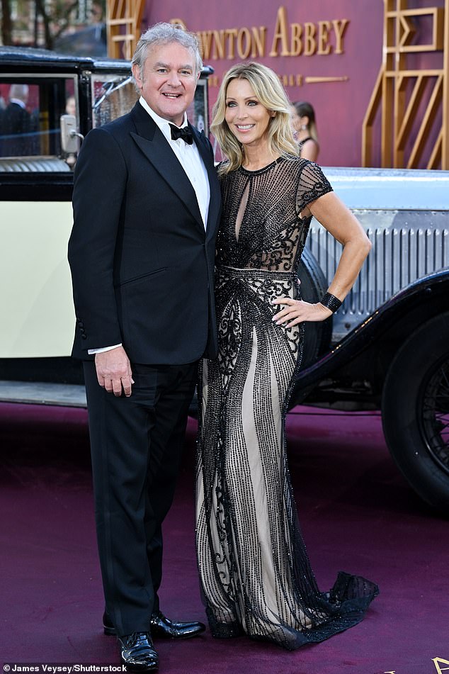 Hugh Bonneville, 61, who plays Robert Crawley, cosied up to his vegan influencer girlfriend Heidi Kadlecova as they made a joint appearance