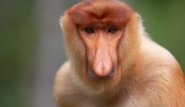 The animals are instantly recognisable for their long, fleshy, nose ¿ which is especially prominent in males
