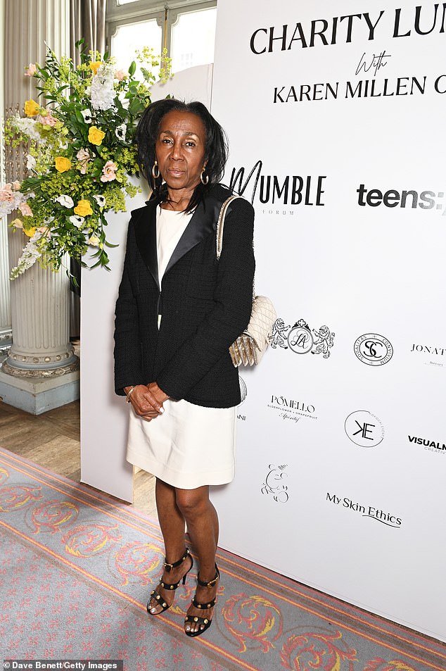 Theresa Roberts (pictured) told The Mail on Sunday that Harry and Meghan's surprise appearance at the premiere of Bob Marley biopic One Love caused a diplomatic dilemma for prime minister Andrew Holness, who feared their attendance would be interpreted by the Royal Family as a political statement