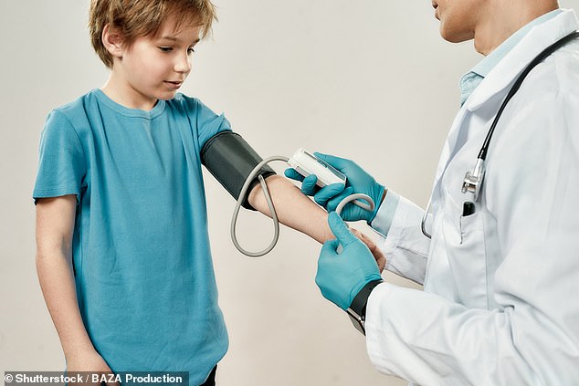 Experts are calling for children to be screened for high blood pressure to help prevent fatal heart disease when they reach middle-age (file image)