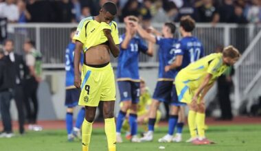 Alexander Isak was unable to prevent Sweden from falling to a surprise defeat by Kosovo