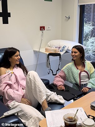 Lauren's sister Lisa (far right) was a constant presence, joining her at every appointment