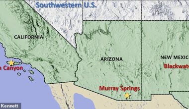 The evidence of the cosmic collision was found in California, Arizona and New Mexico