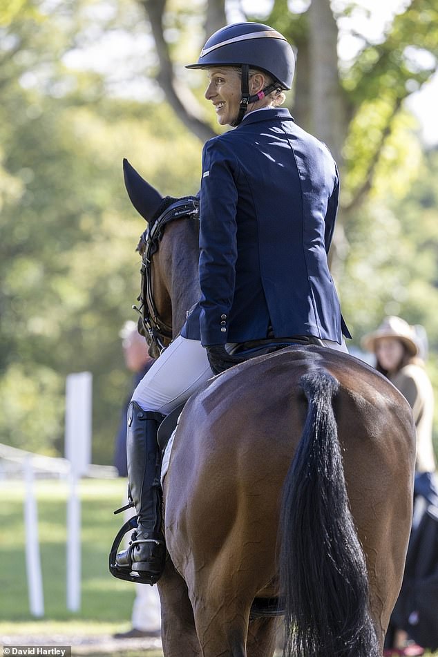 Princess Anne 's daughter took part in the equestrian events, on her beloved steed Classical Euro Star, looking ready for action in her riding gear