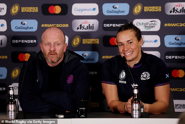 Head coach Easson and Scotland captain Malcolm address the media after the game