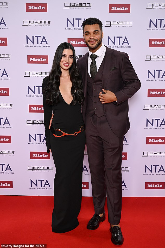 The couple, who came in third place on the ITV dating show, shared with fans that they have broken up in two separate statements squashing claims Yas cheated; pictured at the NTA's