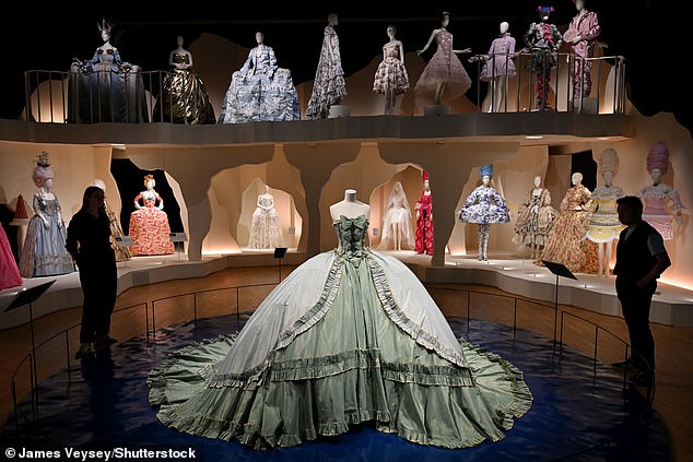 The Austrian-born Queen's extravagance saw her with a dress allowance of 150,000 livres - in the 18th century, the price of an average house in a French town was 200 livres (A collection of dresses in the Marie Antoinette Style exhibition at the V&A Museum)