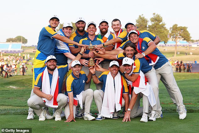 Captain Luke Donald, centre, has fostered a strong team spirit in Team Europe