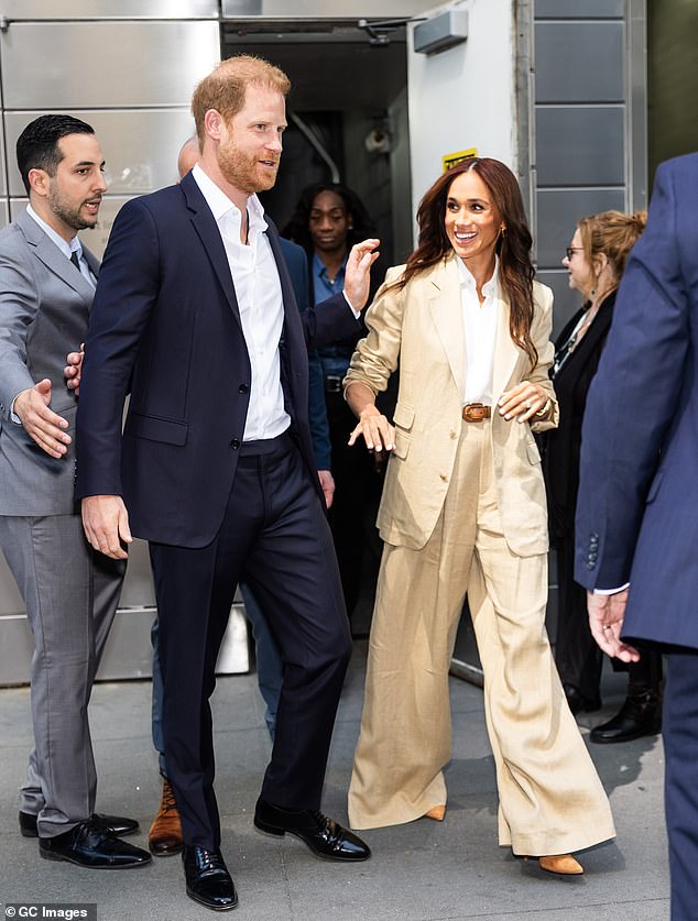 The Duke and Duchess of Sussex - seen attending the Time100 Summit in April - are no strangers to upstaging the Royals during big events, but are unusually quiet this week