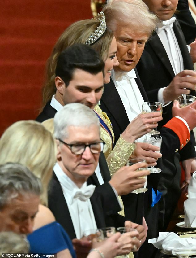 The daughter of the U.S. President was seen chatting to Apple CEO Tim Cook, and was also seated next to him for the dinner