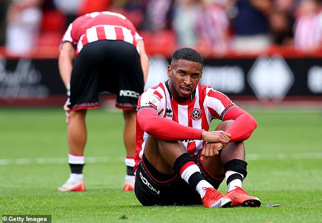 Last season's top scorer Tyrese Campbell looks forlorn after defeat by Millwall